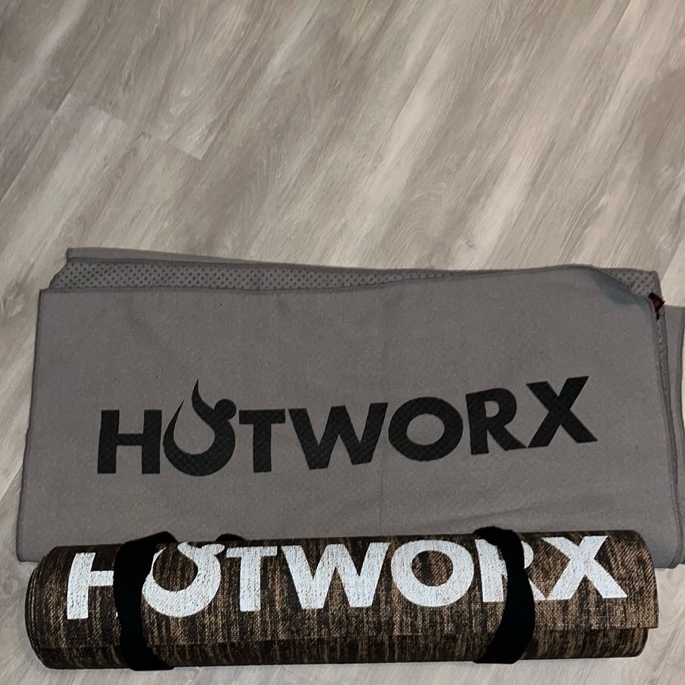 Gray Fitness Towel and Mat